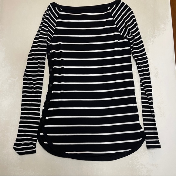 White House Black Market Striped Long Sleeve Top - Picture 8 of 8
